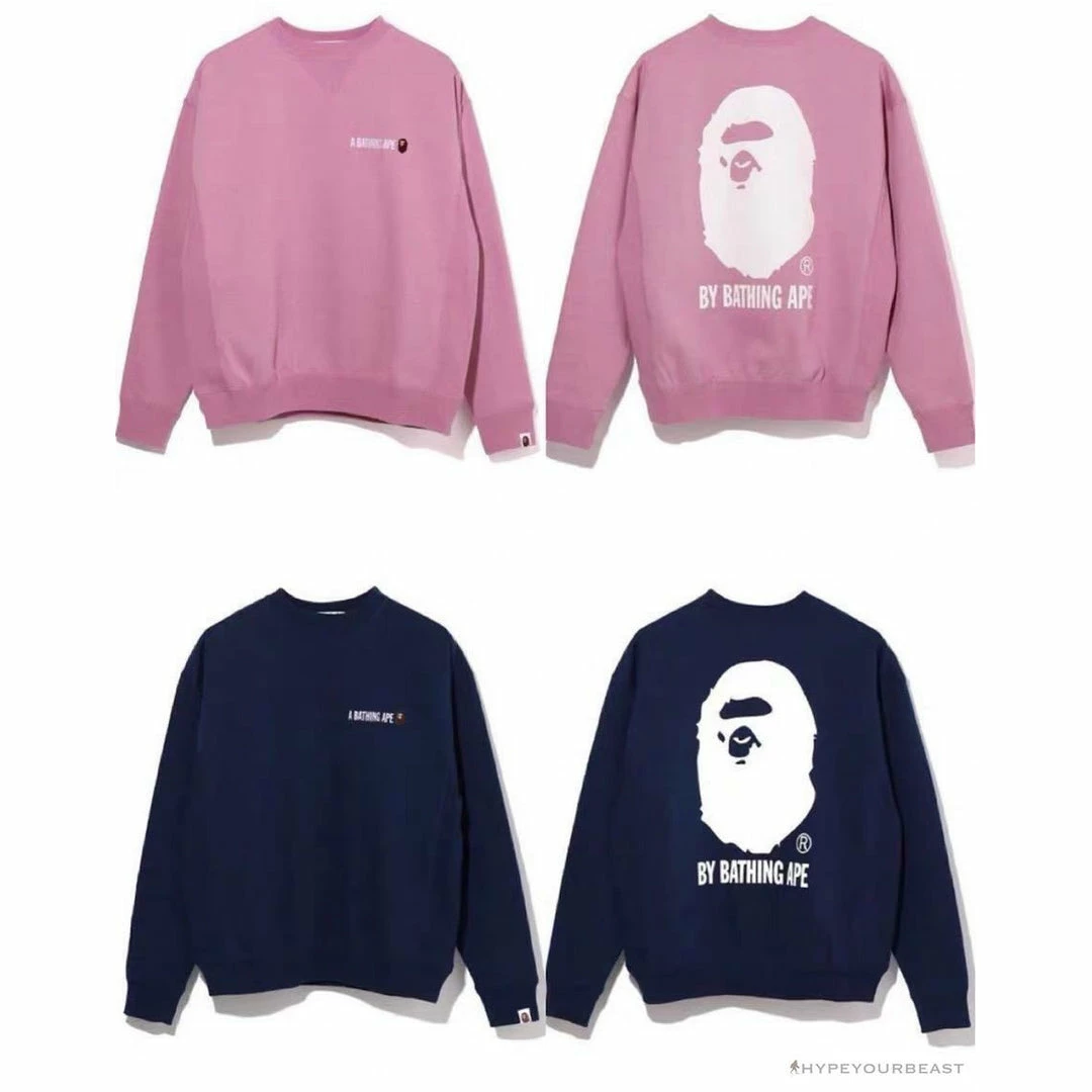 BAPE Behind The Great Ape-Man Head Long Sleeve Shirt ‘DARK BLUE’