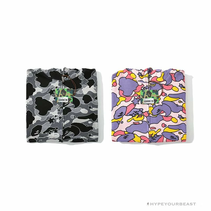 BAPE Shark Head STA Star Camouflage Hoodie ‘PINK’