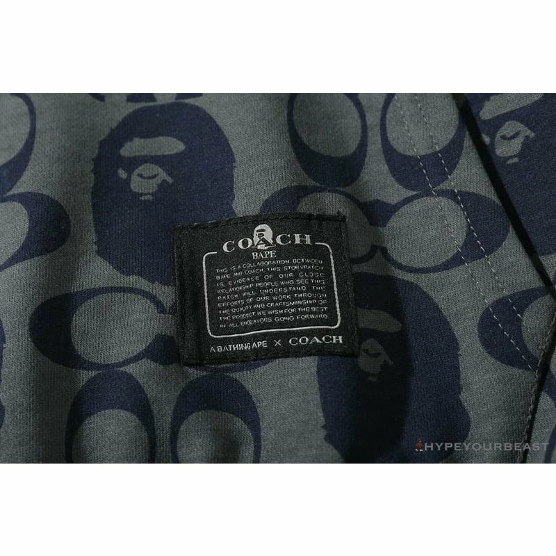 BAPE X COACH Co-Branded Dark-Blue Hoodie Clothes