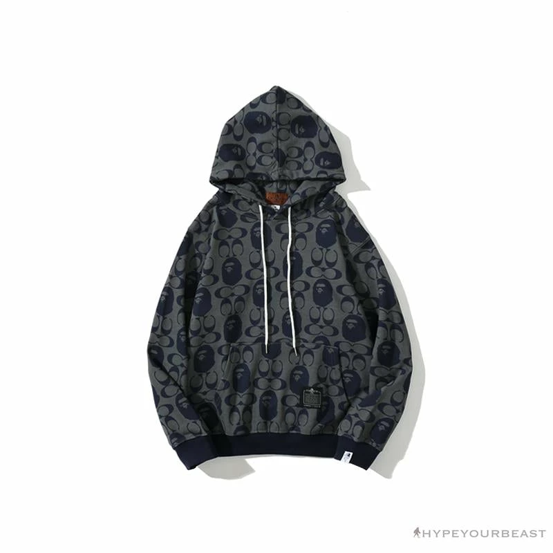 BAPE X COACH Co-Branded Dark-Blue Hoodie Clothes