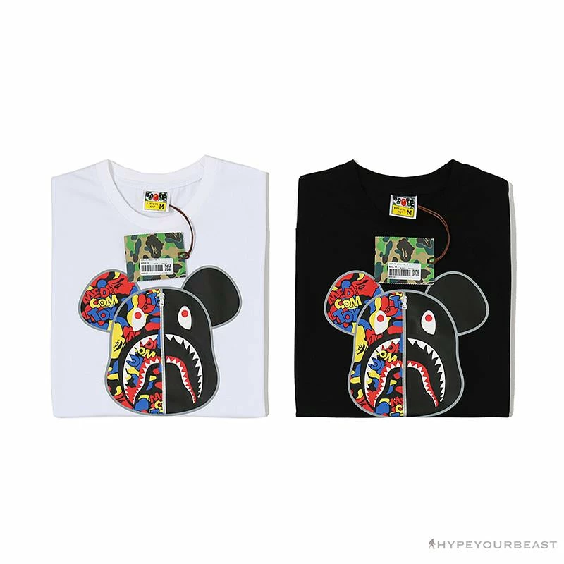 BAPE Violent Bear Color Stitching Tee Shirt ‘BLACK’