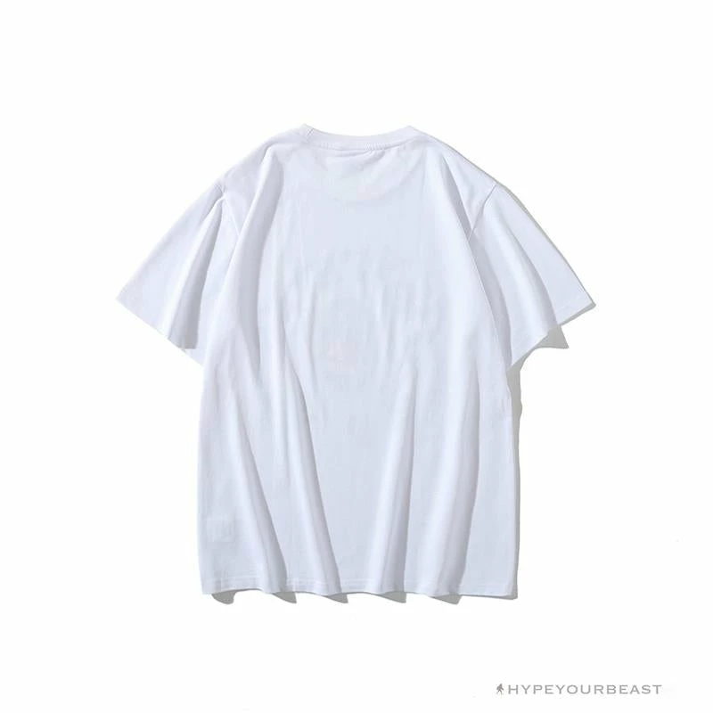 BAPE Messy Letters Upside Down Little Ape Head Tee Shirt ‘WHITE’