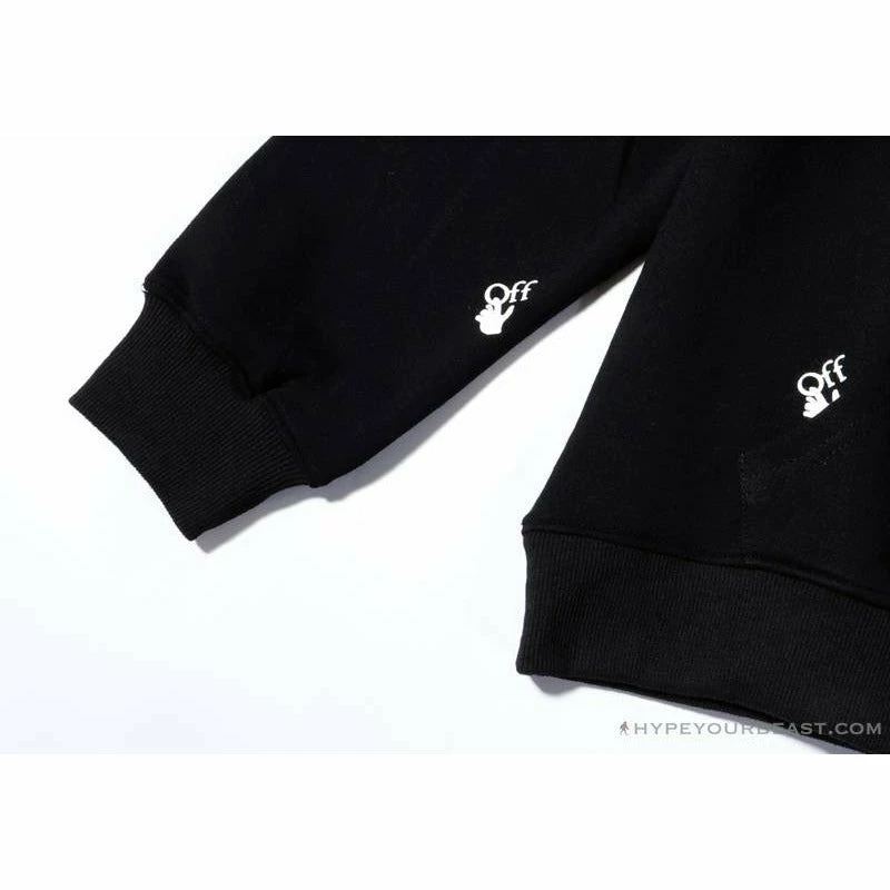 OFF-WHITE Classic Print Hoodie ‘BLACK’ Hoodies & Jackets