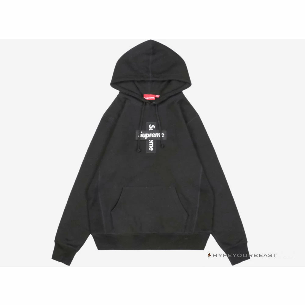 hypeyourbeast hoodies & jackets S*p*e cross box logo hoodie black