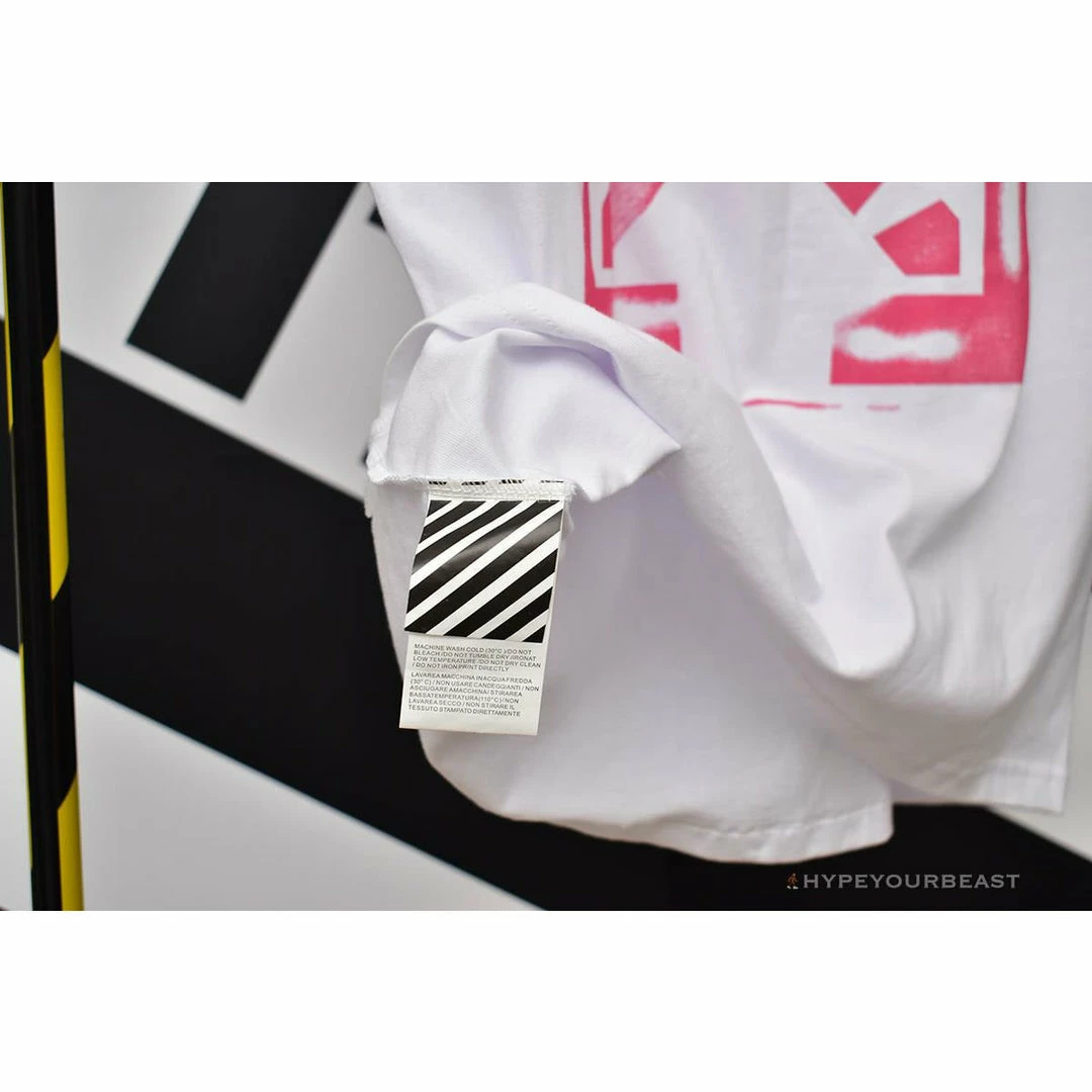 OFF-WHITE 99 Pink Arrow Tee Shirt ‘WHITE’
