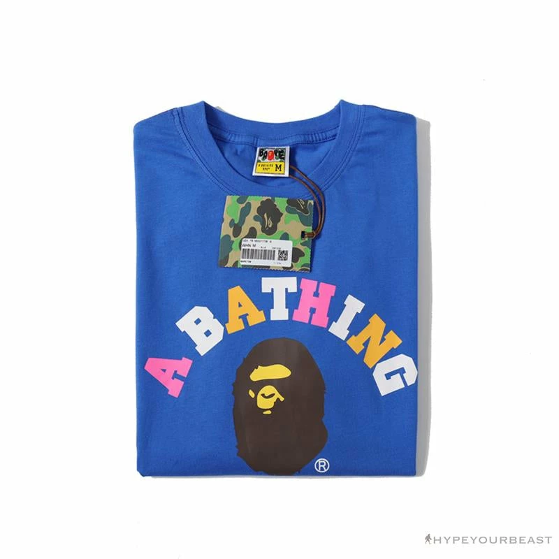 Clothes BAPE Little Ape Head Colorful Classic Tee Shirt ‘BLUE’