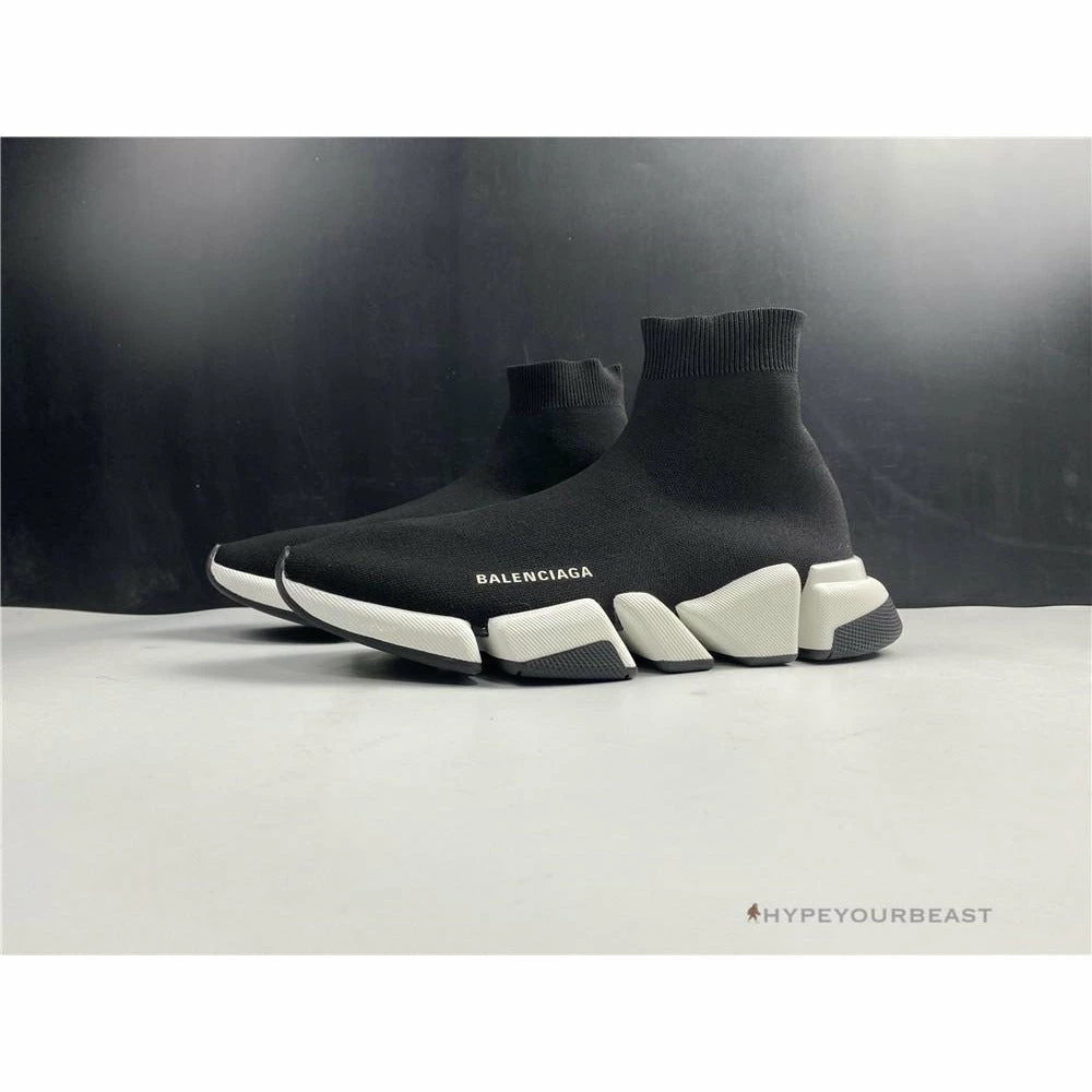 BCG Sock Sneakers Black / White Sole Balanciaga Sock Sneakers