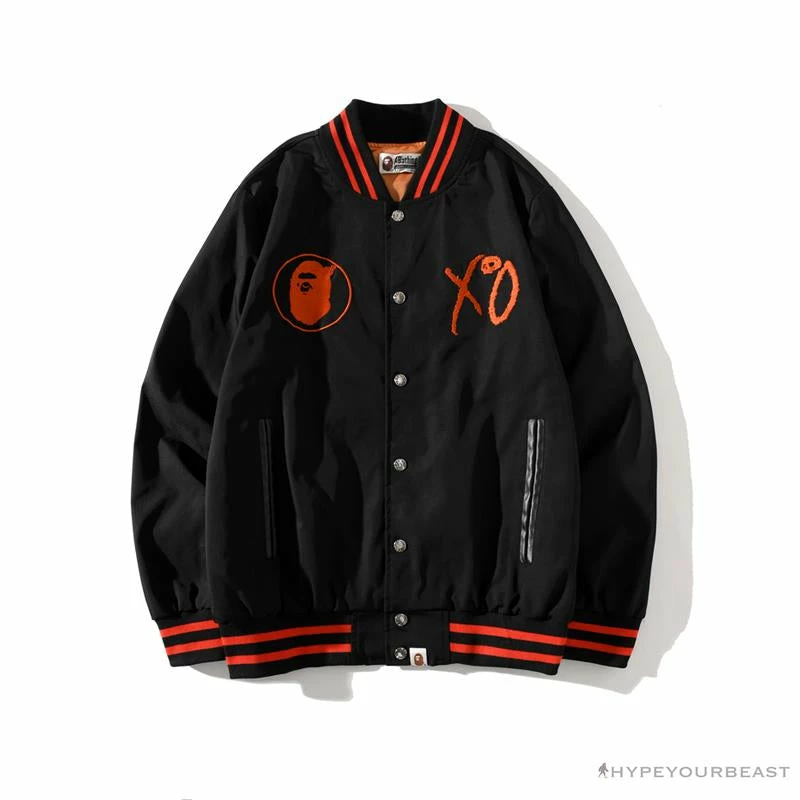 BAPE X XO Red Jacket Baseball Uniform Clothes