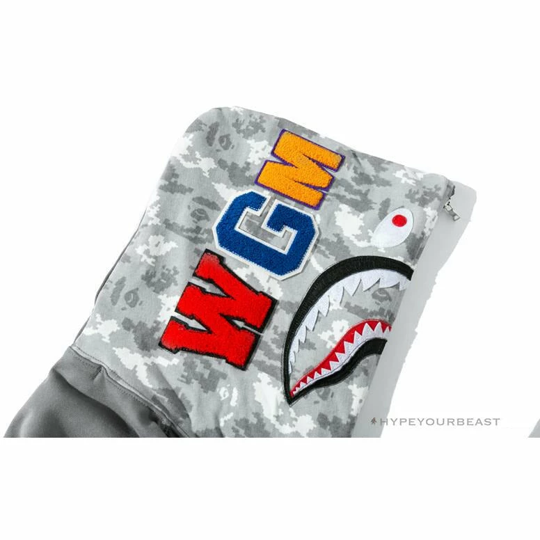 BAPE Digital Pixel Camouflage Hoodie ‘GREY’ Clothes