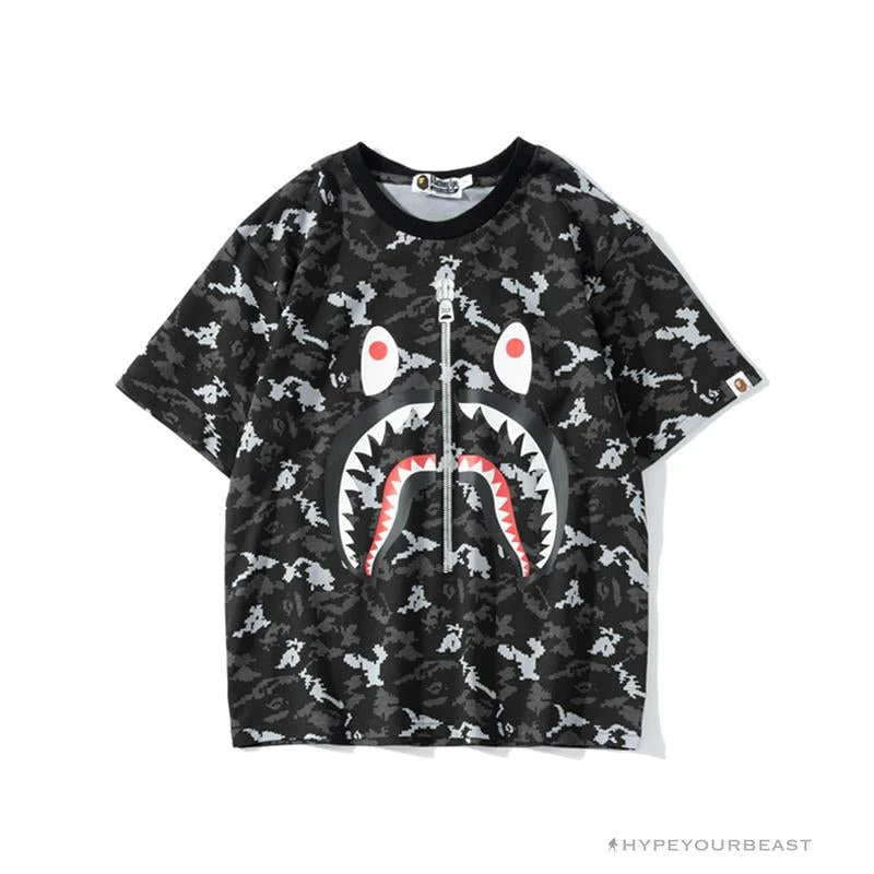 BAPE Digital Pixel Camouflage Tee Shirt ‘BLACK’ Clothes