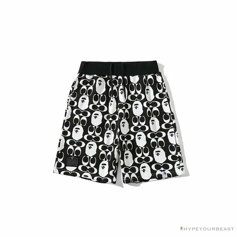 Clothes BAPE X COACH Co-Branded Black-White Shorts