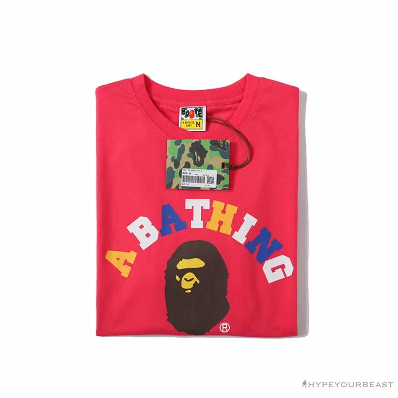 BAPE Little Ape Head Colorful Classic Tee Shirt ‘PINK’ Clothes