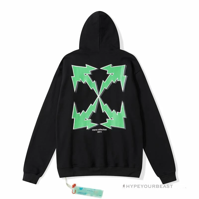 HypeYourBeast Hoodies & Jackets Off-White Green Hoodie – Black