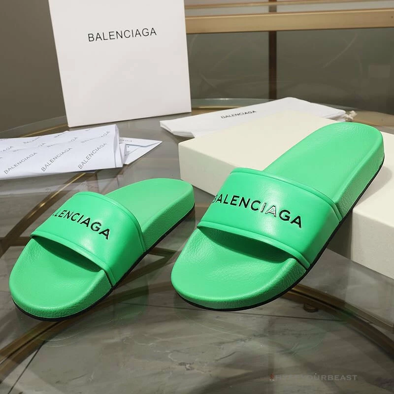 hypeyourbeast Ba*len*cia*ga slides bcg slides green