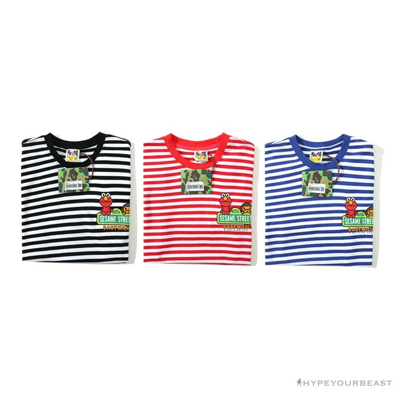 BAPE Baby Milo Sesame Street Striped Tee Shirt ‘RED’