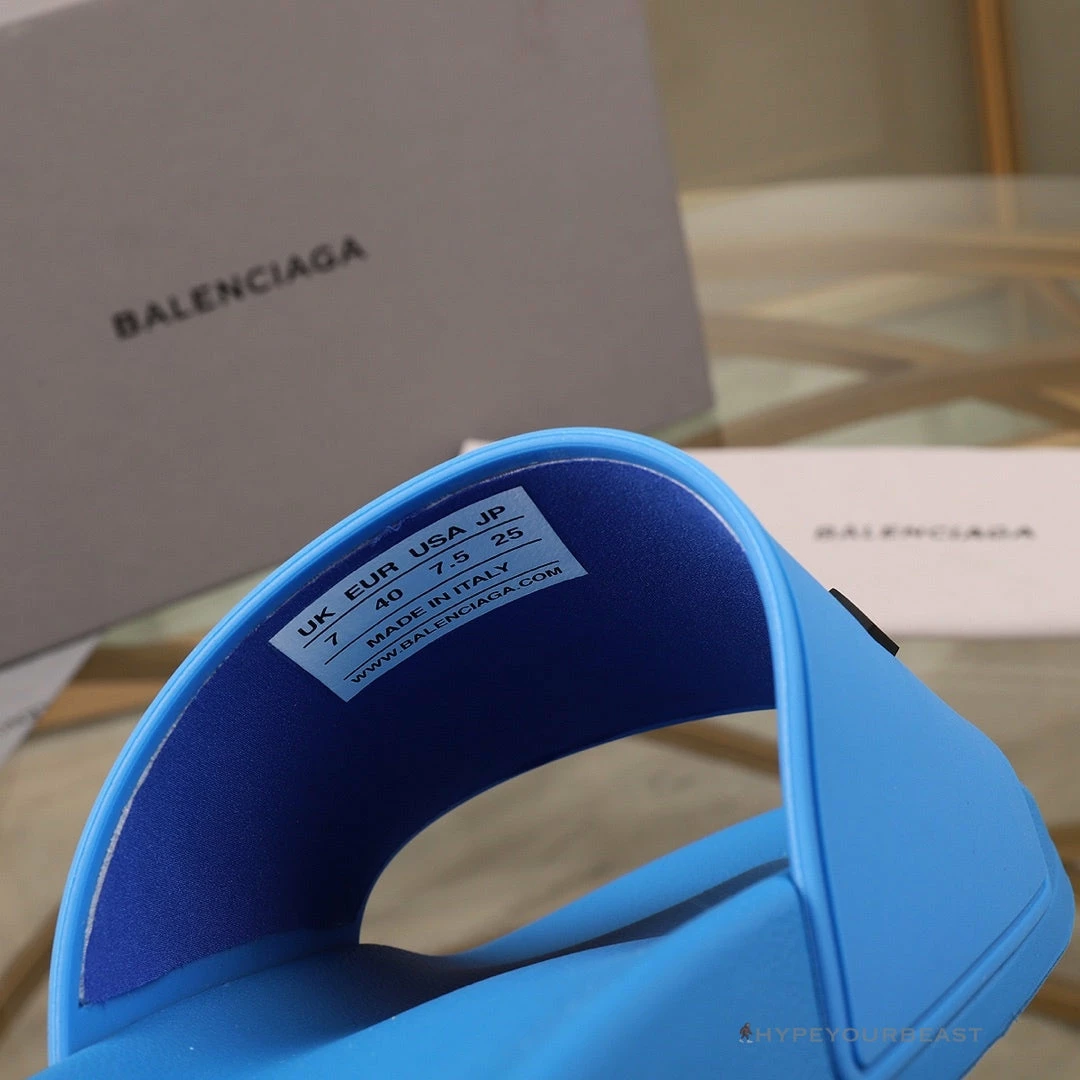 hypeyourbeast Ba*len*cia*ga slides bcg slides blue