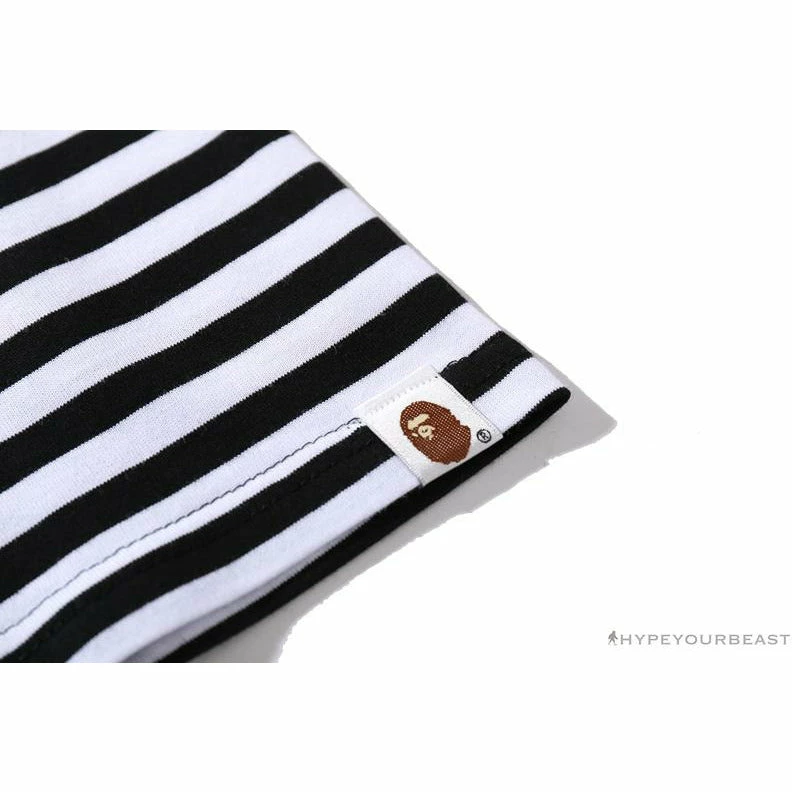 BAPE Baby Milo Rock Bass Player Striped Tee Shirt ‘BLACK’ Clothes