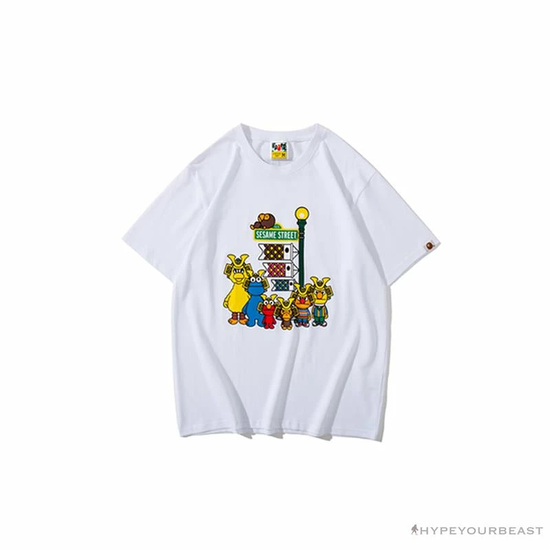 BAPE Baby Milo Sesame Street Carp Streamer Tee Shirt ‘WHITE’ Clothes