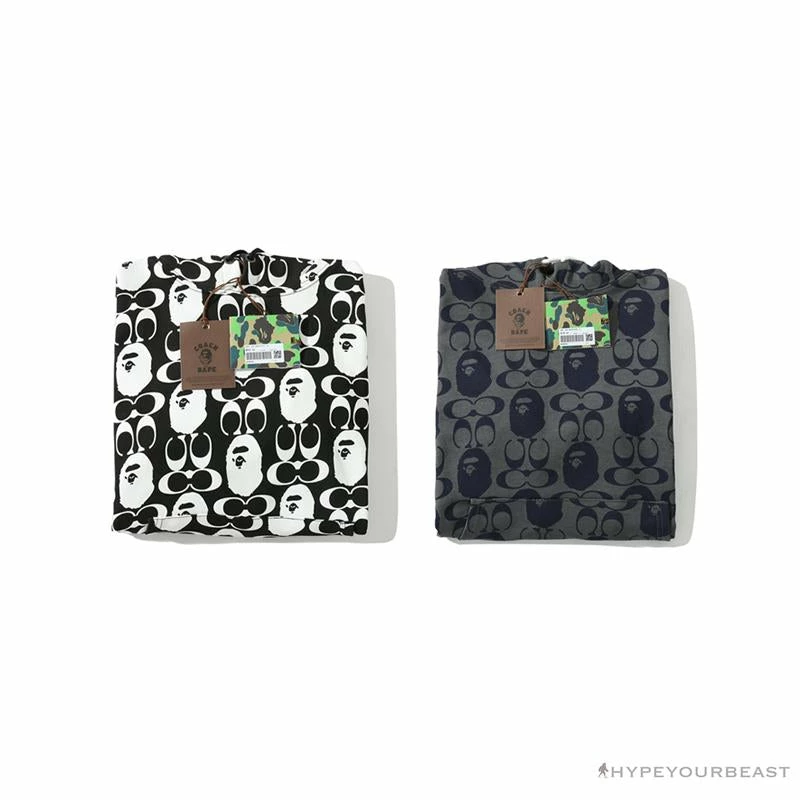 Clothes BAPE X COACH Co-Branded Black-White Hoodie