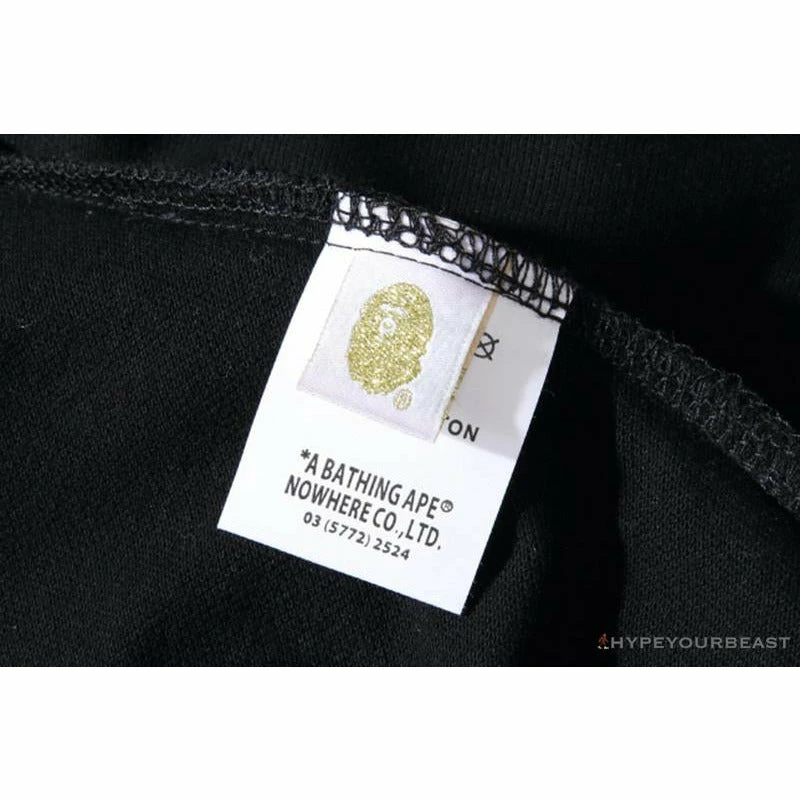 BAPE Solid Color Versatile Embroidered Ape Head Small Badge Polo Shirt ‘BLACK’ Clothes