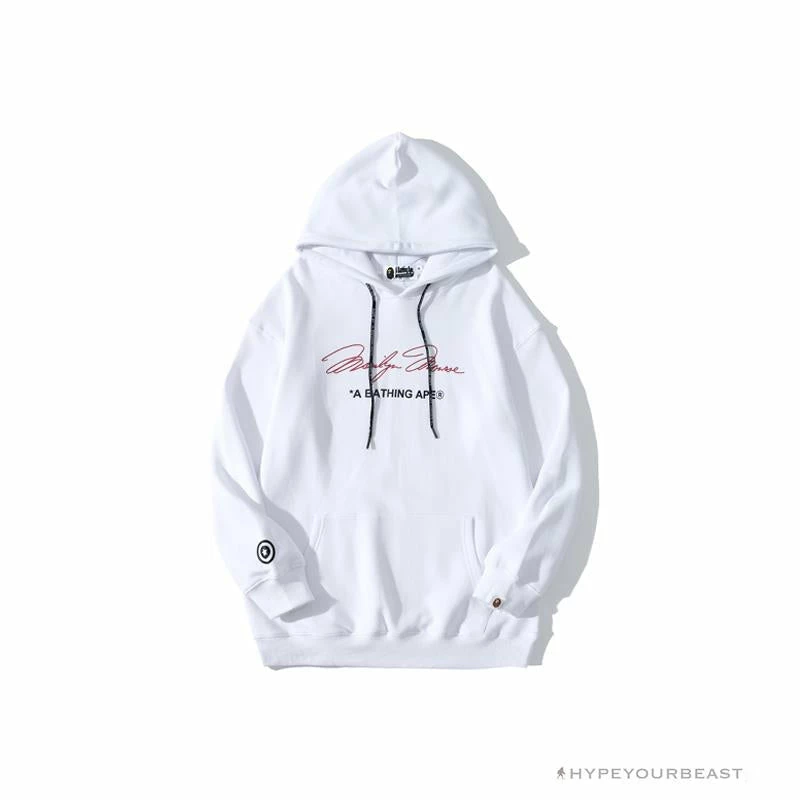 BAPE Marilyn Monroe Camouflage Background Hoodie ‘WHITE’ Clothes