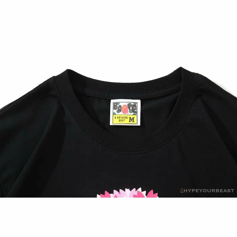 BAPE Japan Limited Edition Pink Cherry Tree Tee Shirt ‘BLACK’ Clothes