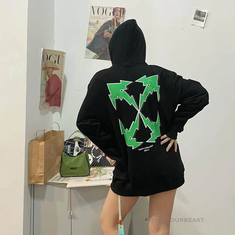 HypeYourBeast Hoodies & Jackets Off-White Green Hoodie – Black