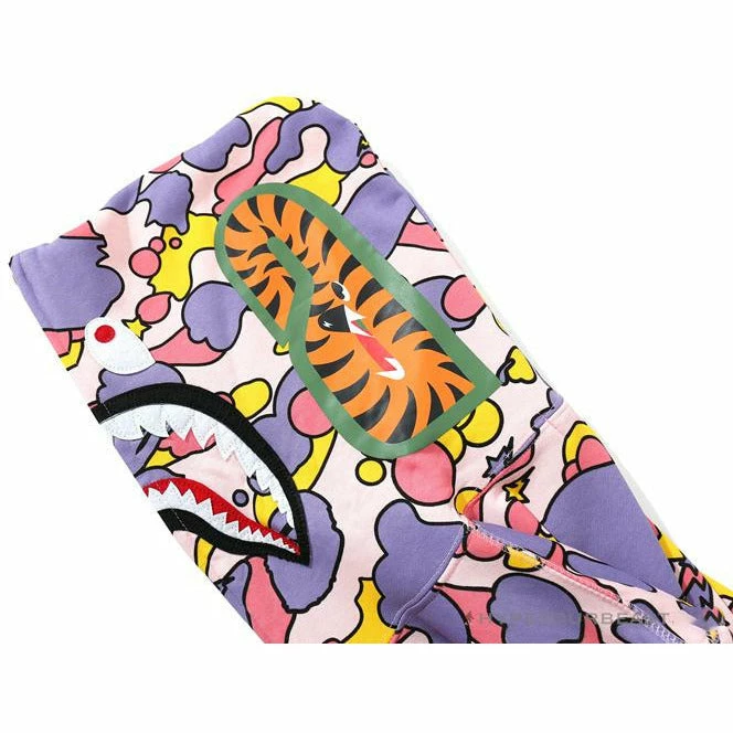 BAPE Shark Head STA Star Camouflage Hoodie ‘PINK’