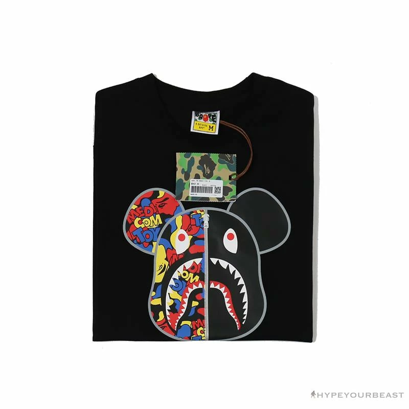 BAPE Violent Bear Color Stitching Tee Shirt ‘BLACK’