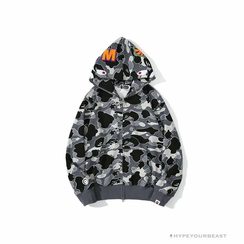 BAPE Shark Head STA Star Camouflage Hoodie ‘BLACK’
