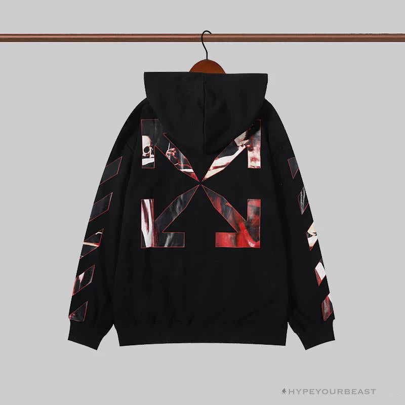 OFF-WHITE Skull And Writing Hoodie ‘BLACK’ Hoodies & Jackets