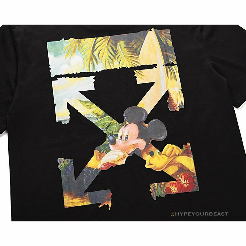 OFF-WHITE Disney Spring X Summer Mickey With Pluto Tee Shirt ‘BLACK’ T-Shirts