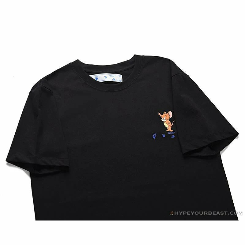 T-Shirts OFF-WHITE Classic Animated Tom And Jerry Arrow Tee Shirt ‘BLACK’