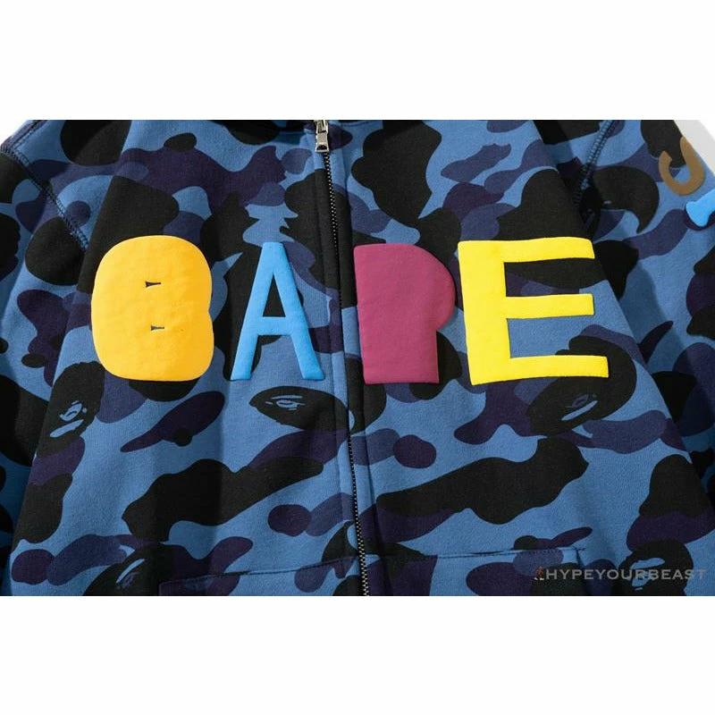 BAPE X Readymade Tiger Head Foam Camouflage Hoodie ‘BLUE’ Clothes