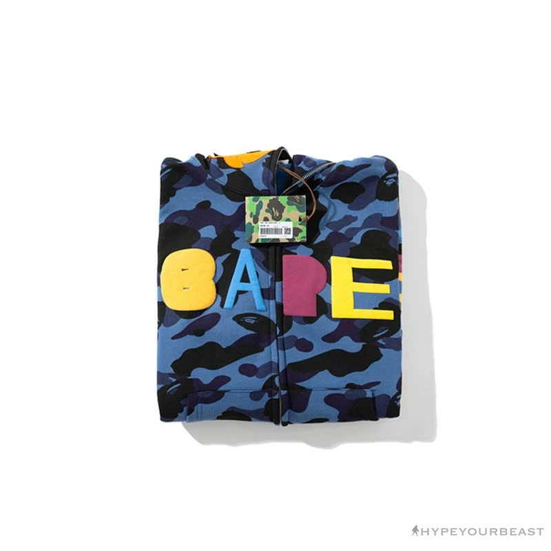 BAPE X Readymade Tiger Head Foam Camouflage Hoodie ‘BLUE’ Clothes