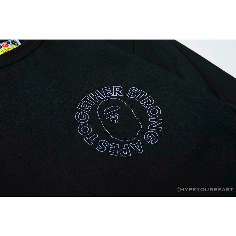 Clothes BAPE APES TOGETHER English Alphabet Ape Head Long Sleeve Shirt ‘BLACK’