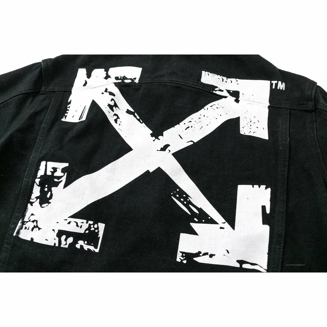HypeYourBeast Off White Denim Black Jacket – White Hoodies & Jackets