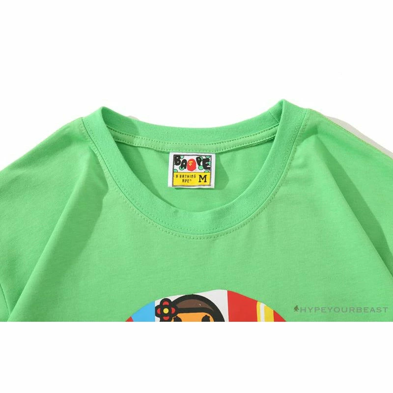 Clothes BAPE Baby Milo Color Square Ape Head Tee Shirt ‘GREEN’