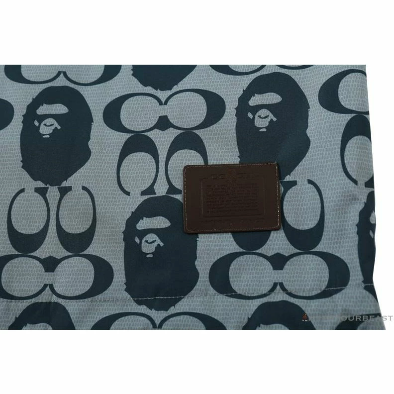 BAPE X COACH Co-Branded Grey-Blue Hoodie