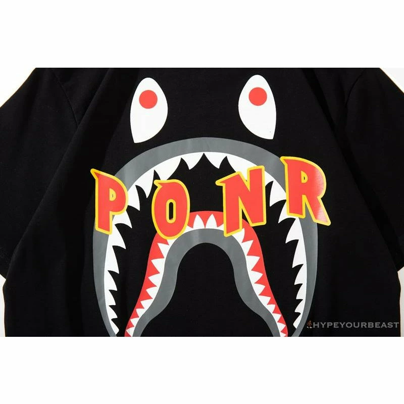BAPE Shark Head PONR Tee Shirt ‘BLACK’ Clothes