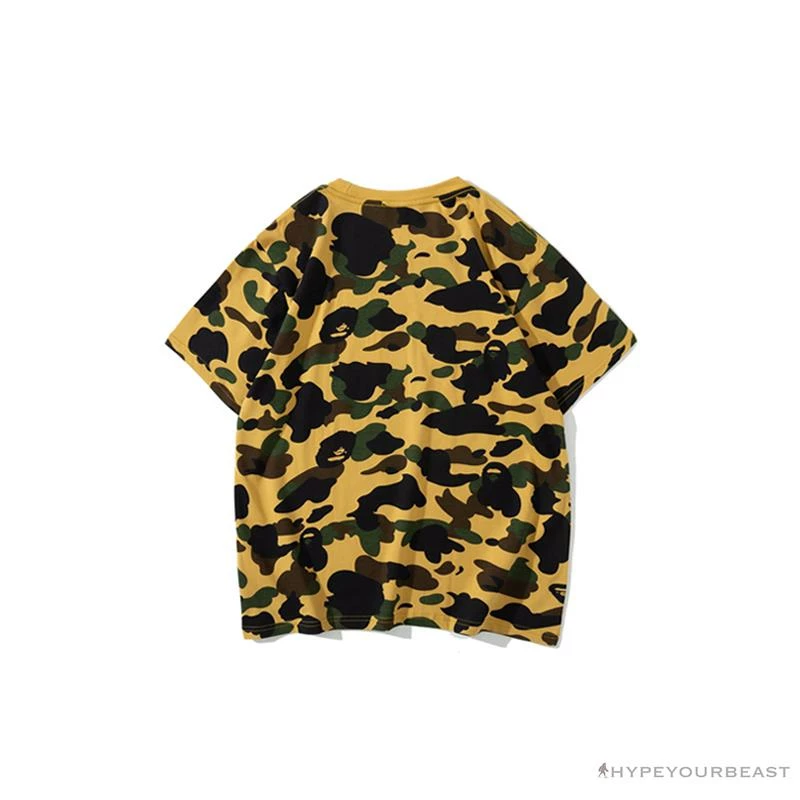 Clothes BAPE KIDS Elbow Hug Gorilla Camouflage Tee Shirt ‘YELLOW’