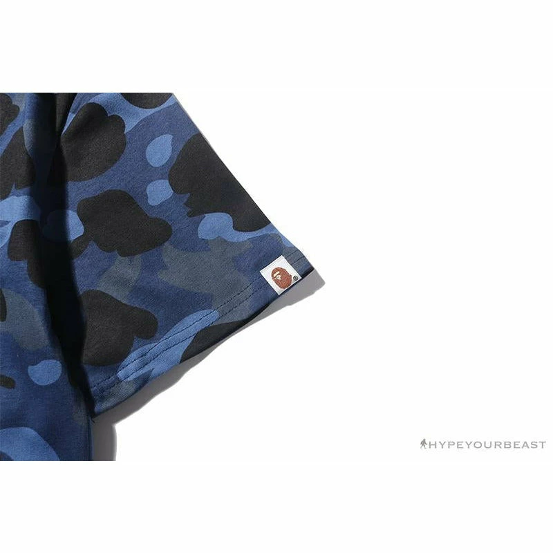 BAPE Camouflage Shark Head Classic Cotton Short Sleeve Tee Shirt ‘BLUE’ Clothes