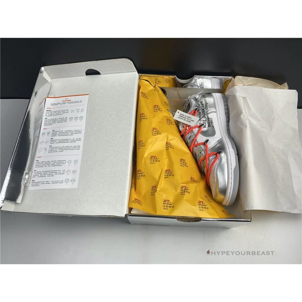 Nike Off-White X Dunk Low ‘Metallic Silver’