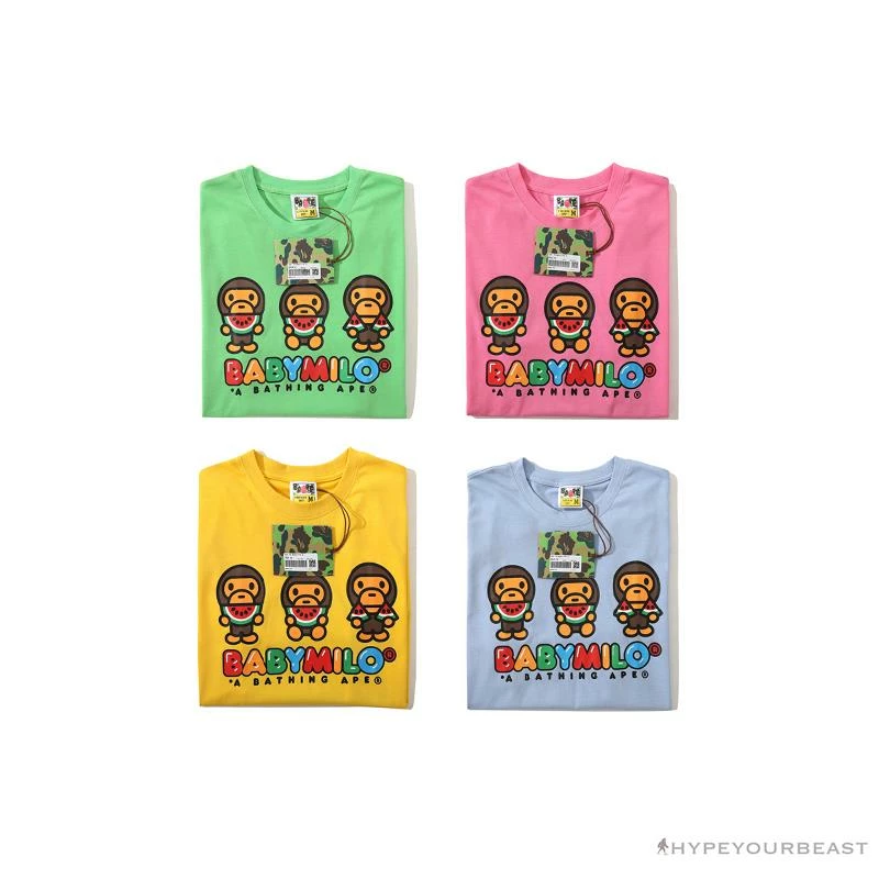 Clothes BAPE Baby Milo Watermelon Little Monkey Tee Shirt ‘BLUE’
