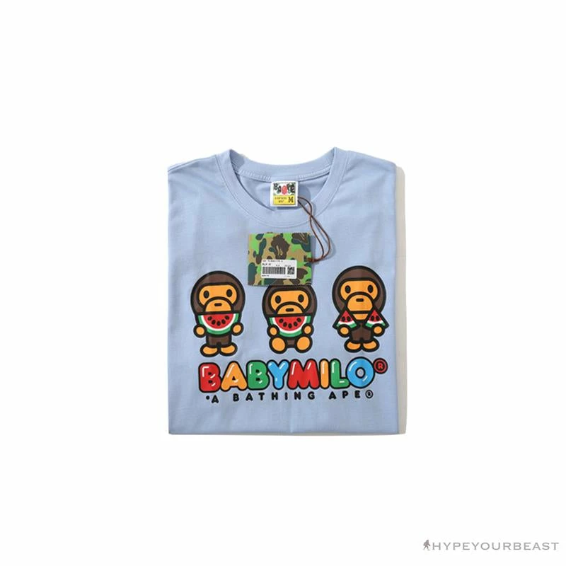Clothes BAPE Baby Milo Watermelon Little Monkey Tee Shirt ‘BLUE’