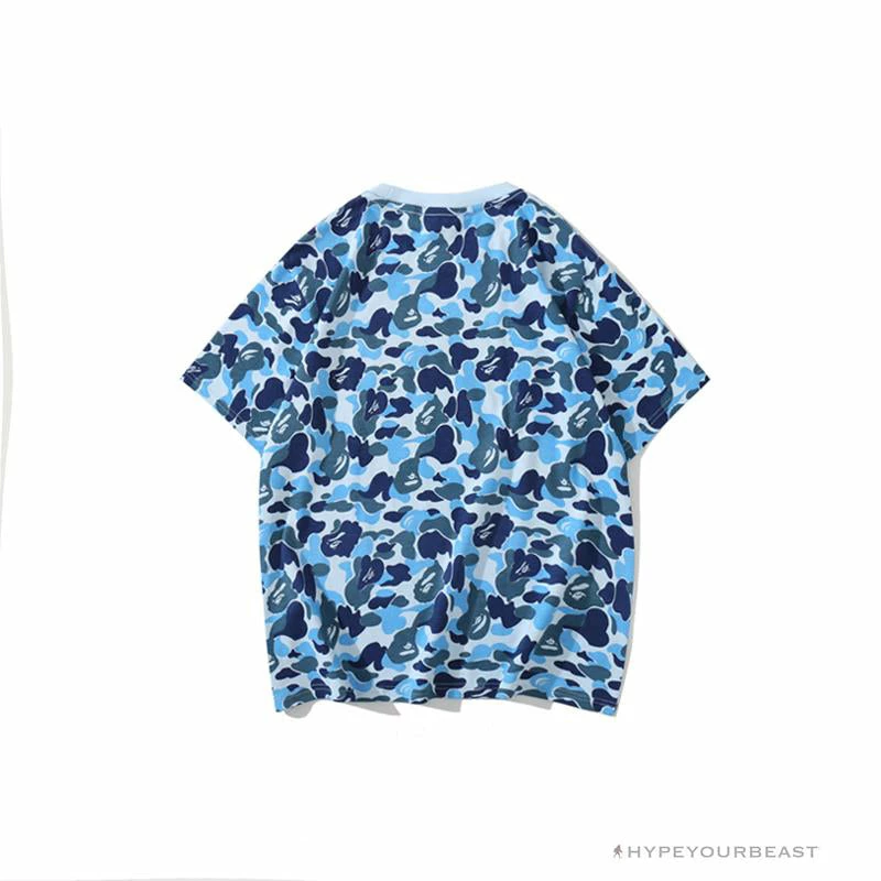 BAPE Ape Head Star Camouflage Shading Tee Shirt ‘BLUE’