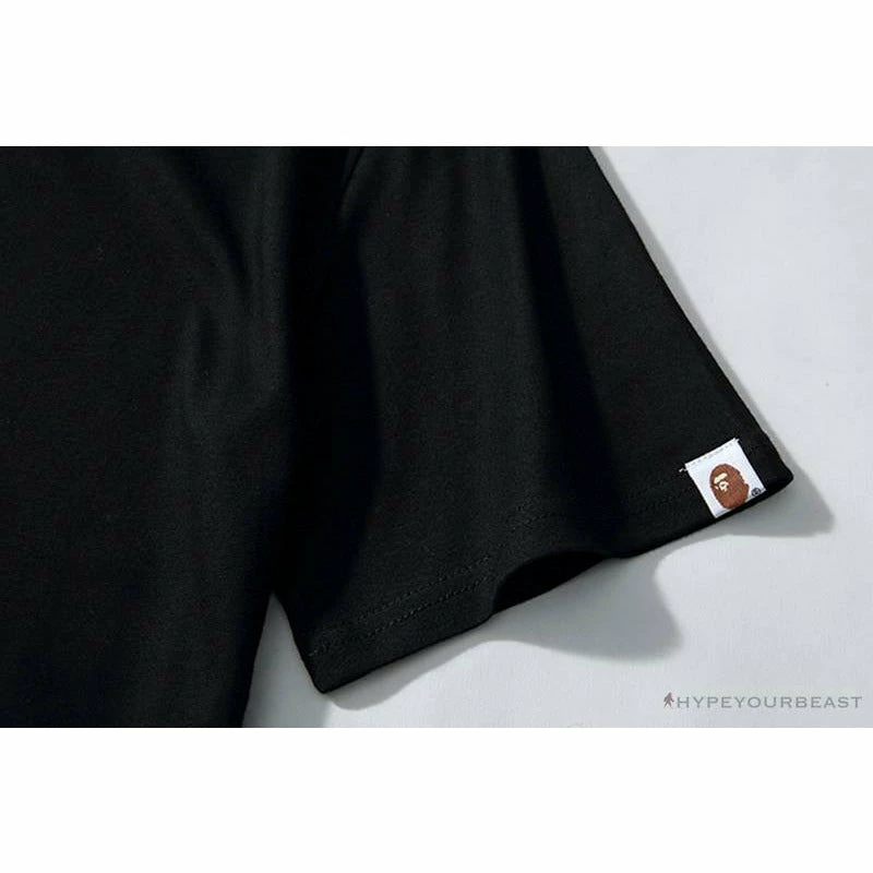 BAPE Luminous Spots Camouflage Great Ape Man White Head Cotton Short Sleeve Tee Shirt ‘BLACK’ Clothes