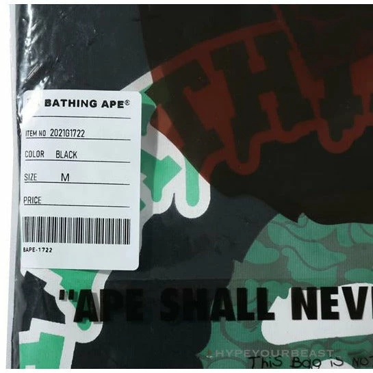 Clothes BAPE Paint Splash Green Camouflage Tee Shirt ‘BLACK’