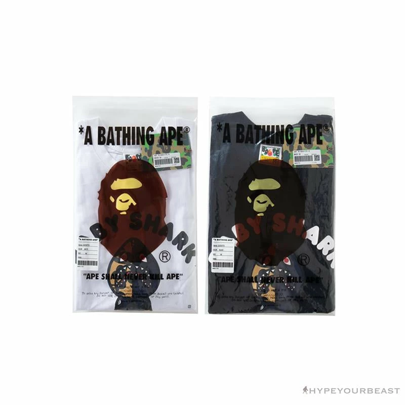 Clothes BAPE Baby Shark Red Shark Tee Shirt ‘BLACK’