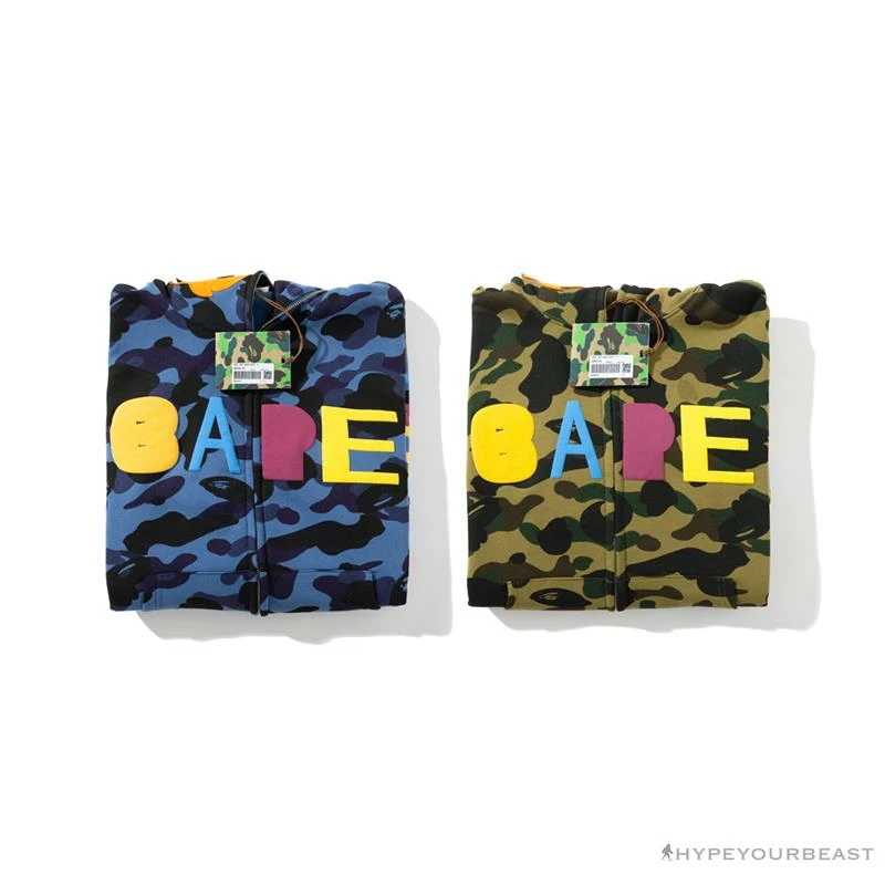 BAPE X Readymade Tiger Head Foam Camouflage Hoodie ‘GREEN’ Clothes